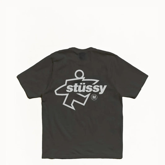 Stussy Surf Size Pigment Dyed Tee, faded black - Tiki Room Skateboards - 1