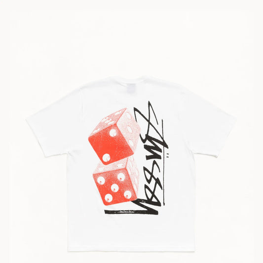 Stussy Tall Dice Tee, white - Tiki Room Skateboards - 1
