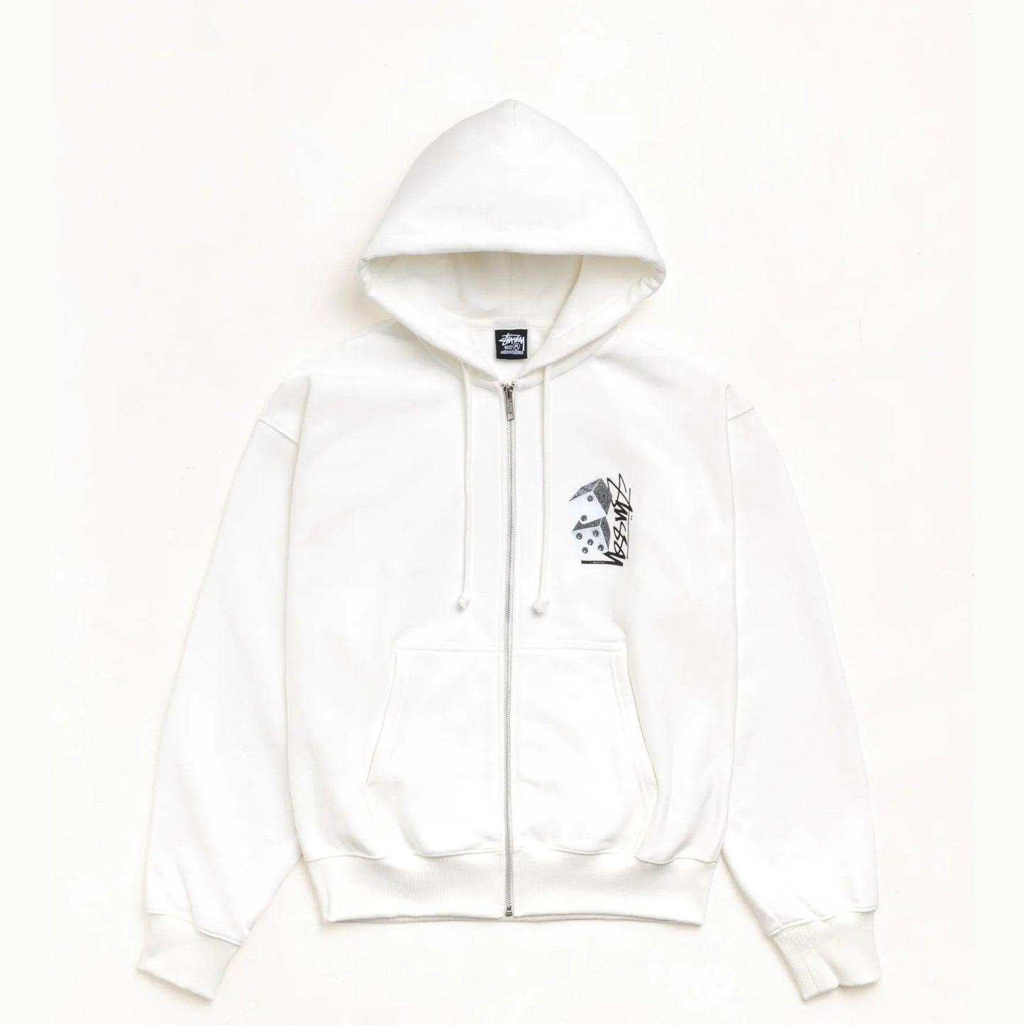 Stussy Tall Dice Zip Hood, off white - Tiki Room Skateboards - 2