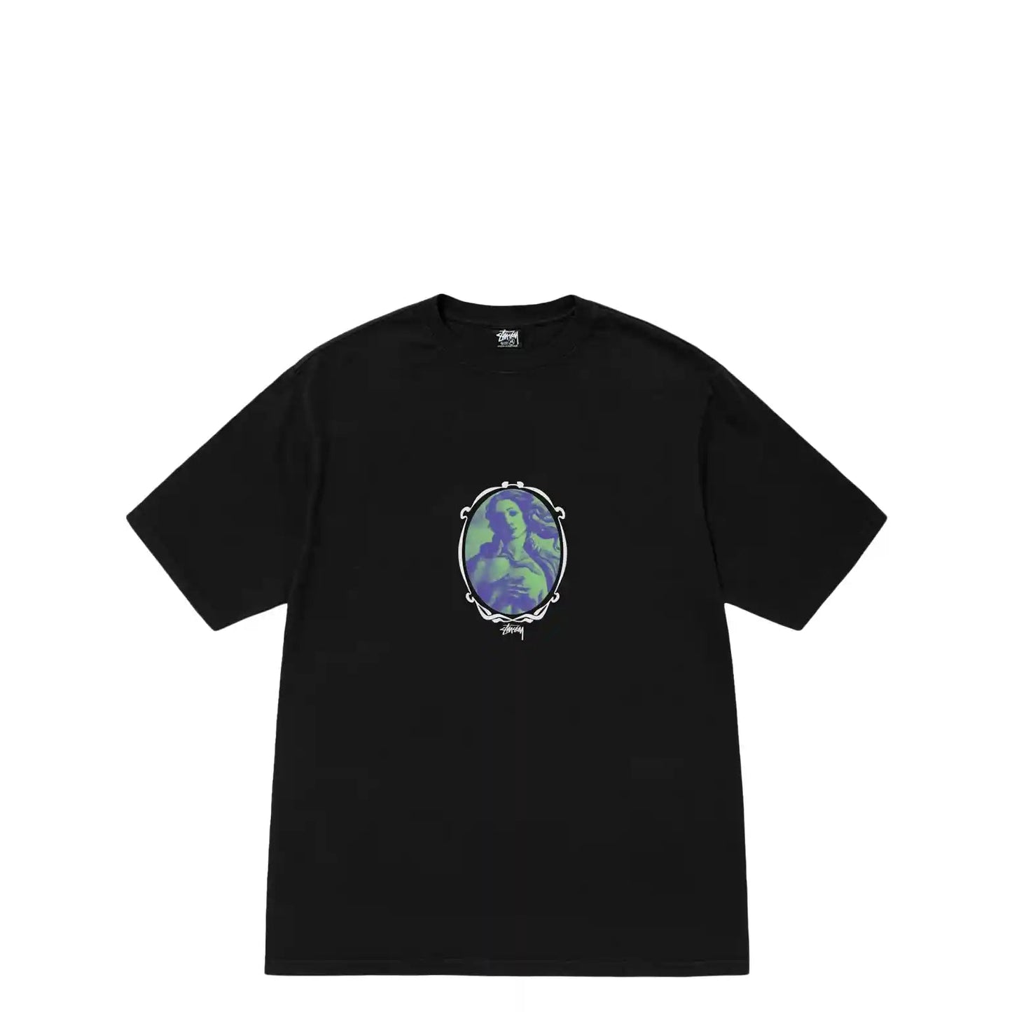 Stussy Venus Oval Pigment Dyed Tee, black - Tiki Room Skateboards - 1