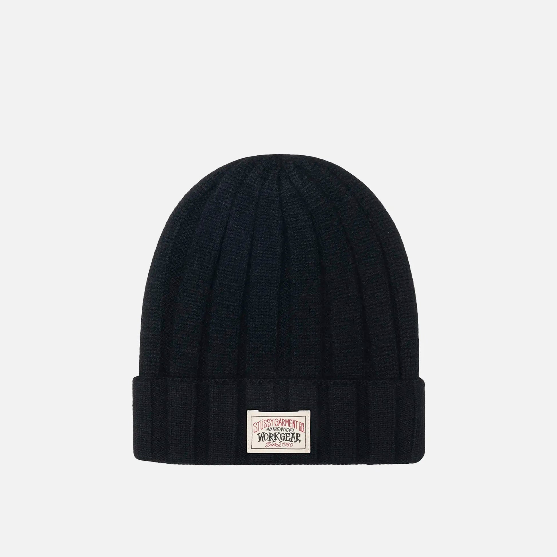 Stussy Workwear Cuff Beanie, black - Tiki Room Skateboards - 1