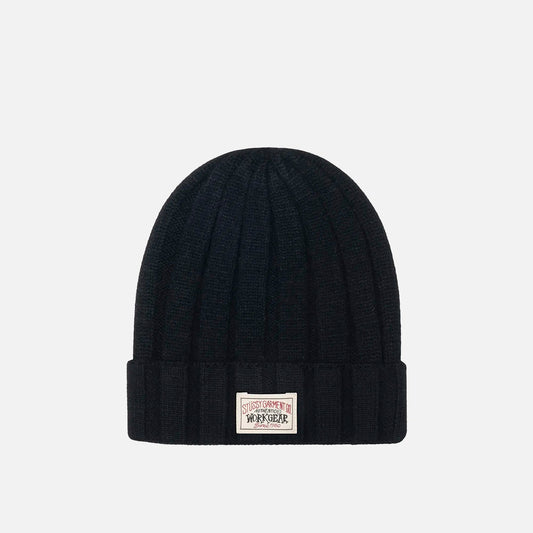 Stussy Workwear Cuff Beanie, black - Tiki Room Skateboards - 1