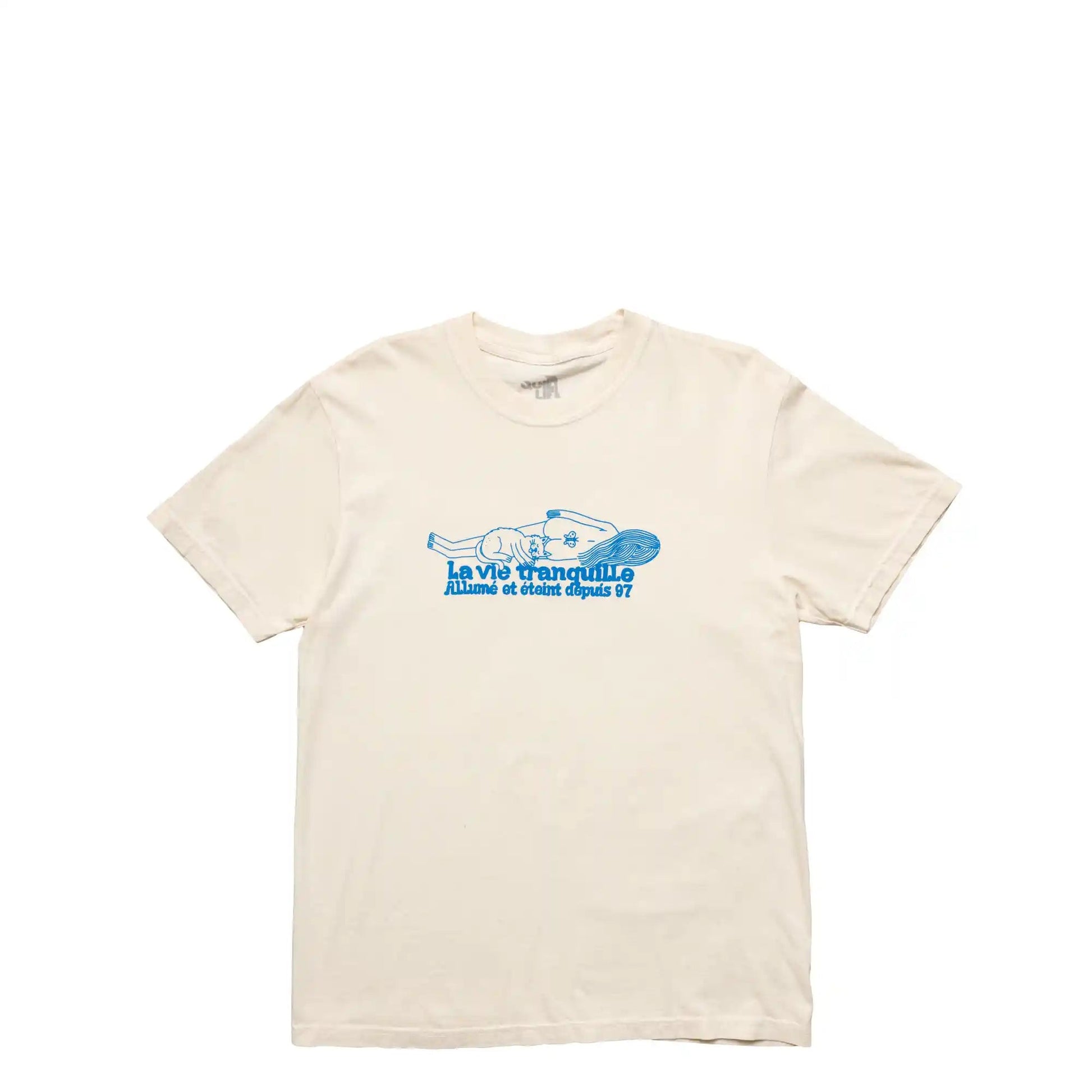 The Quiet life Howell La Vie Pigment Dyed Tee, cream - Tiki Room Skateboards - 1