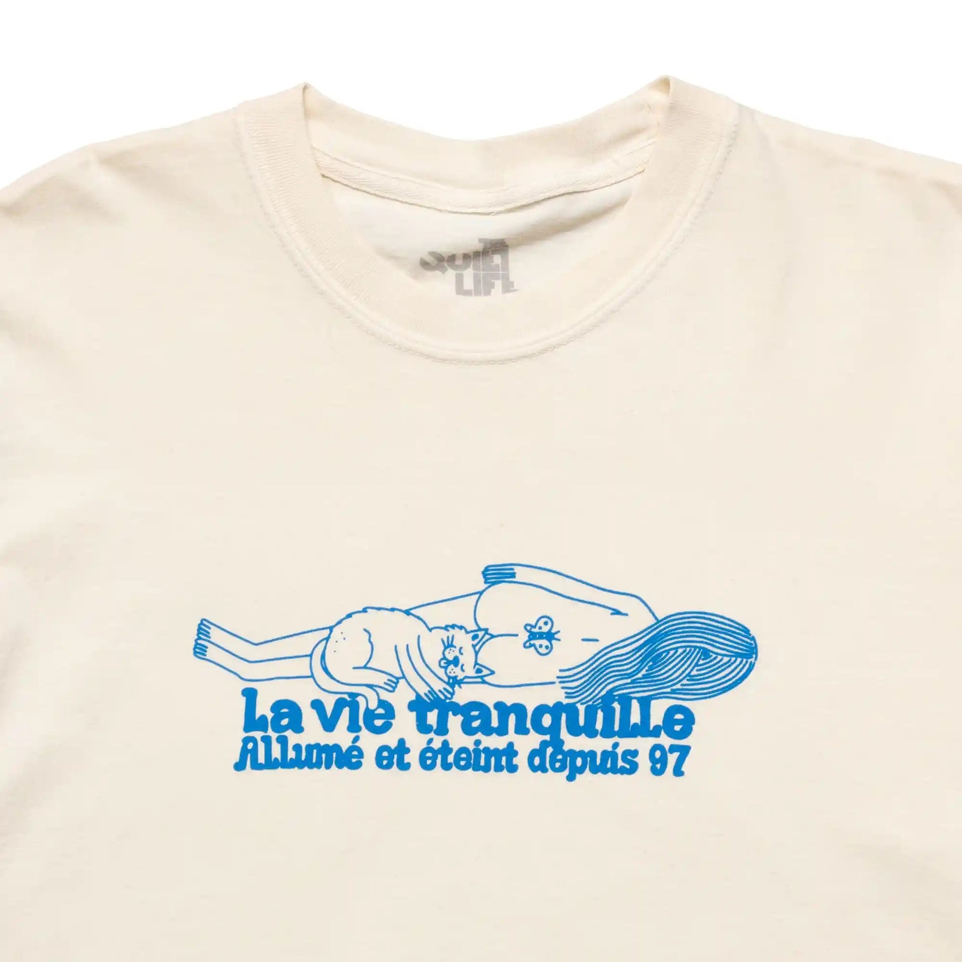 The Quiet life Howell La Vie Pigment Dyed Tee, cream - Tiki Room Skateboards - 2