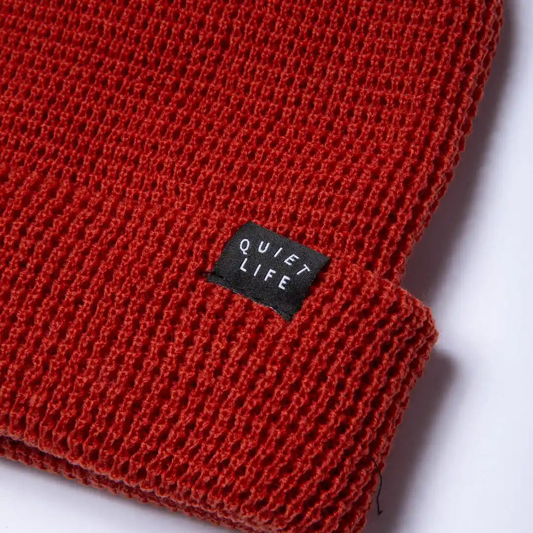 The Quiet Life Waffle Beanie, rust - Tiki Room Skateboards - 2