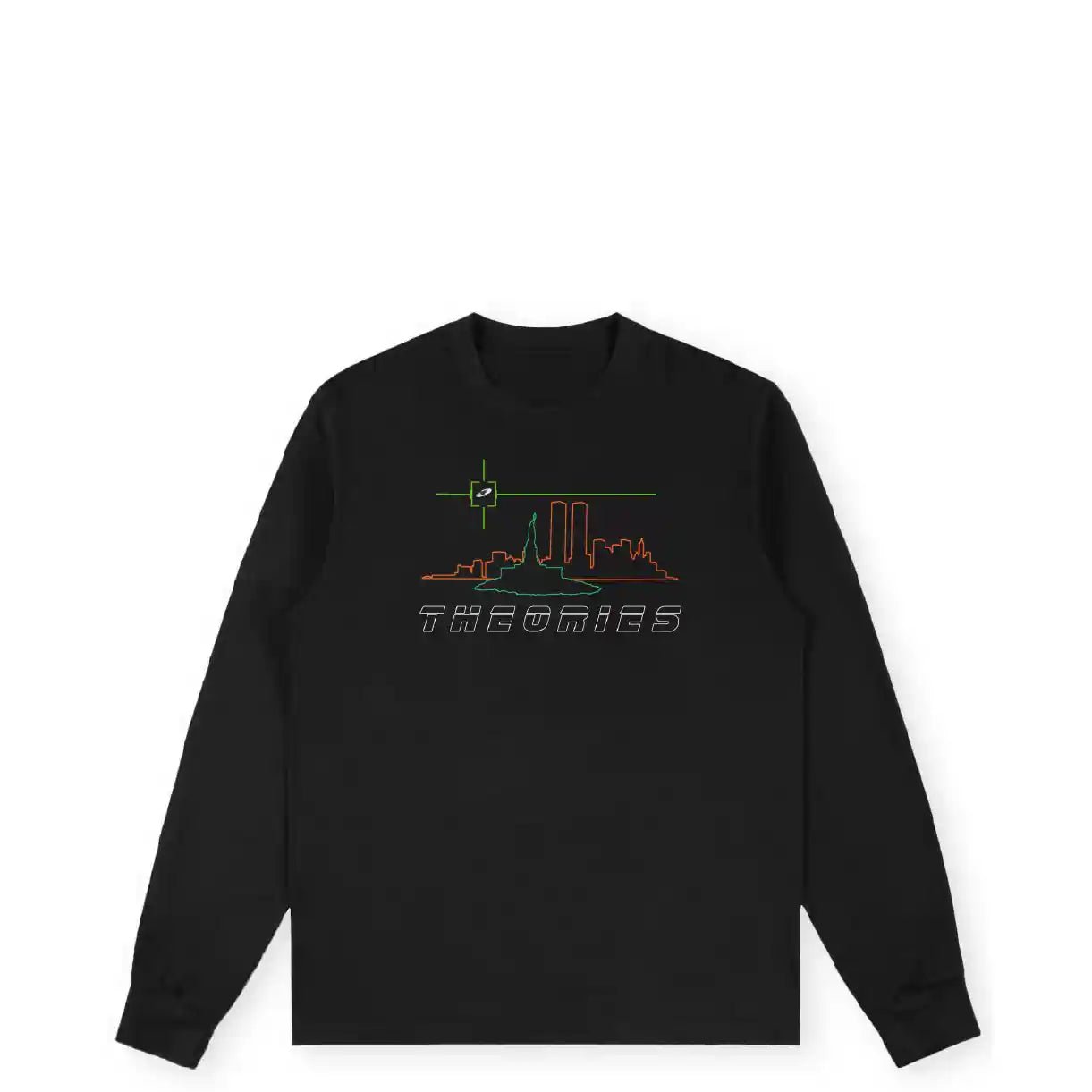 Theories Crosshairs Long Sleeve Tee, black - Tiki Room Skateboards - 1