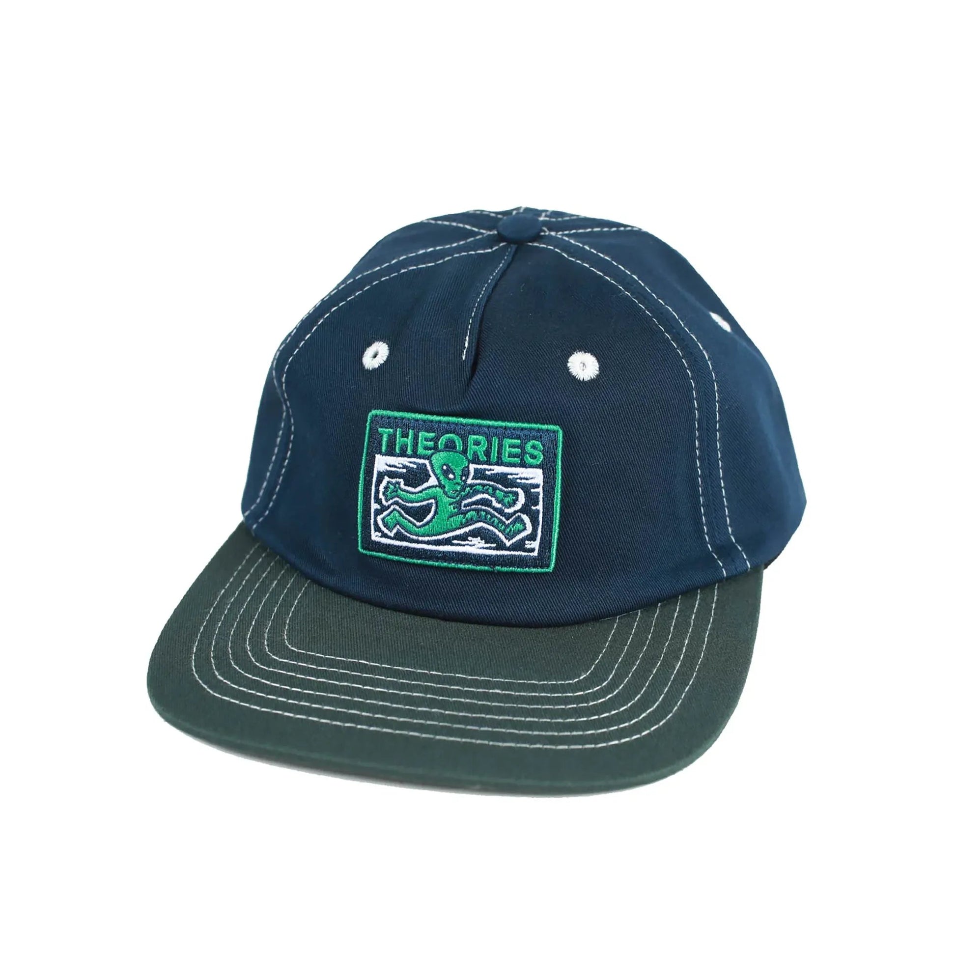 Theories Enigma Patch Snapback Hat, navy green - Tiki Room Skateboards - 1