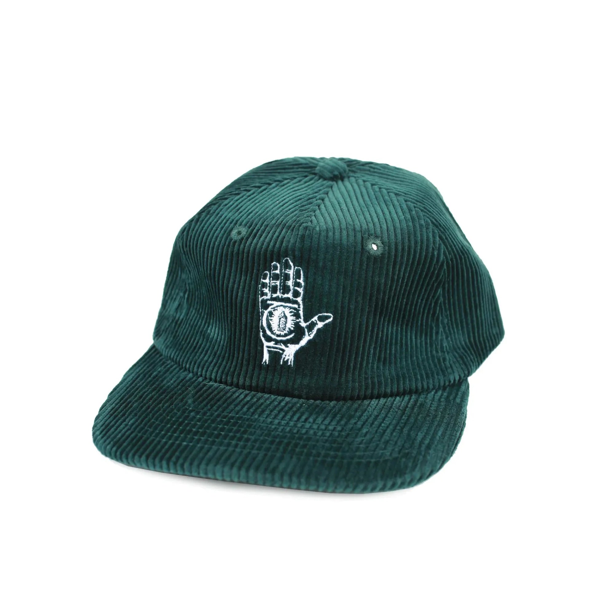 Theories Hand Of Theories Corduroy Strapback Hat, forest green - Tiki Room Skateboards - 1