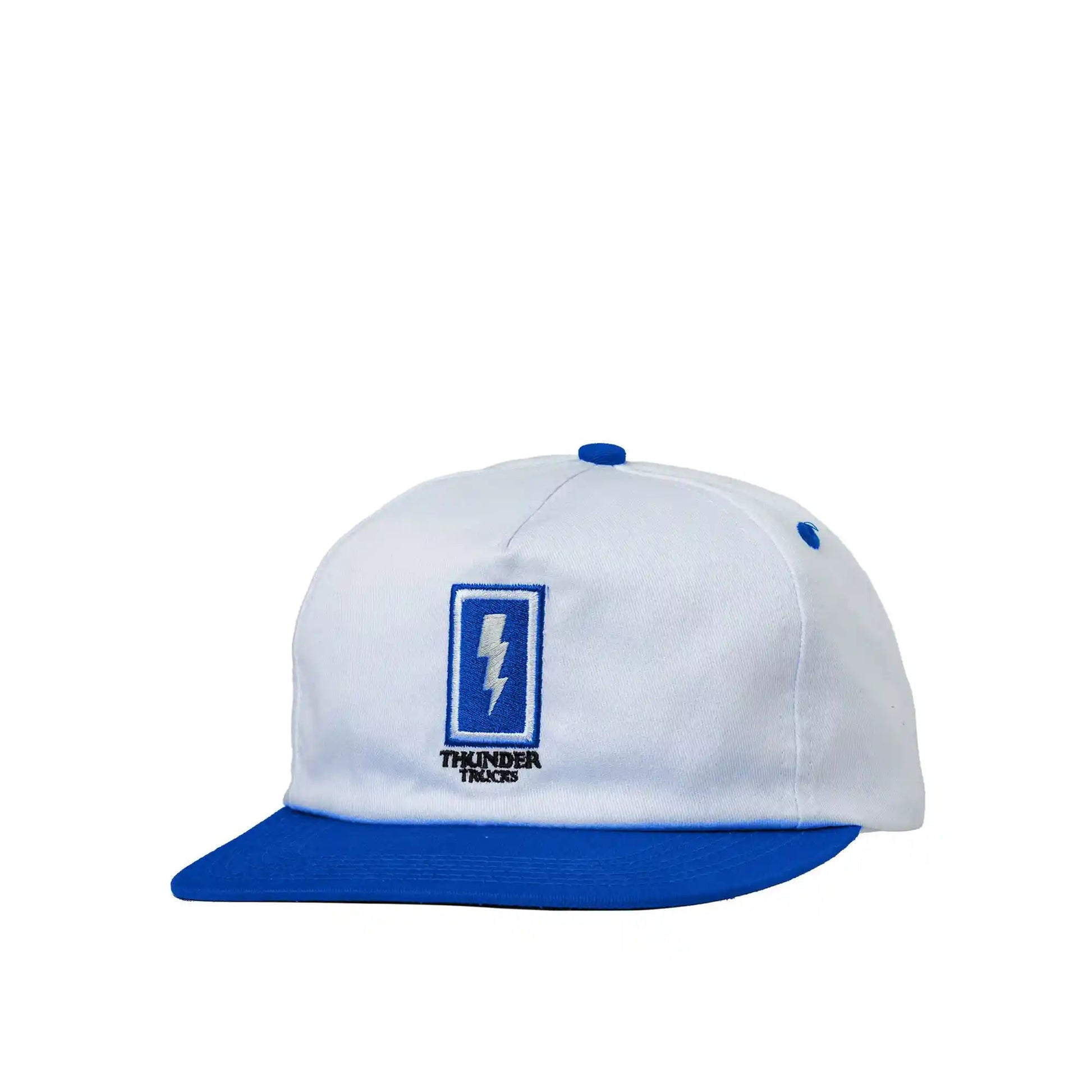 Thunder Boxed Bolt Snapback, white/blue - Tiki Room Skateboards - 1