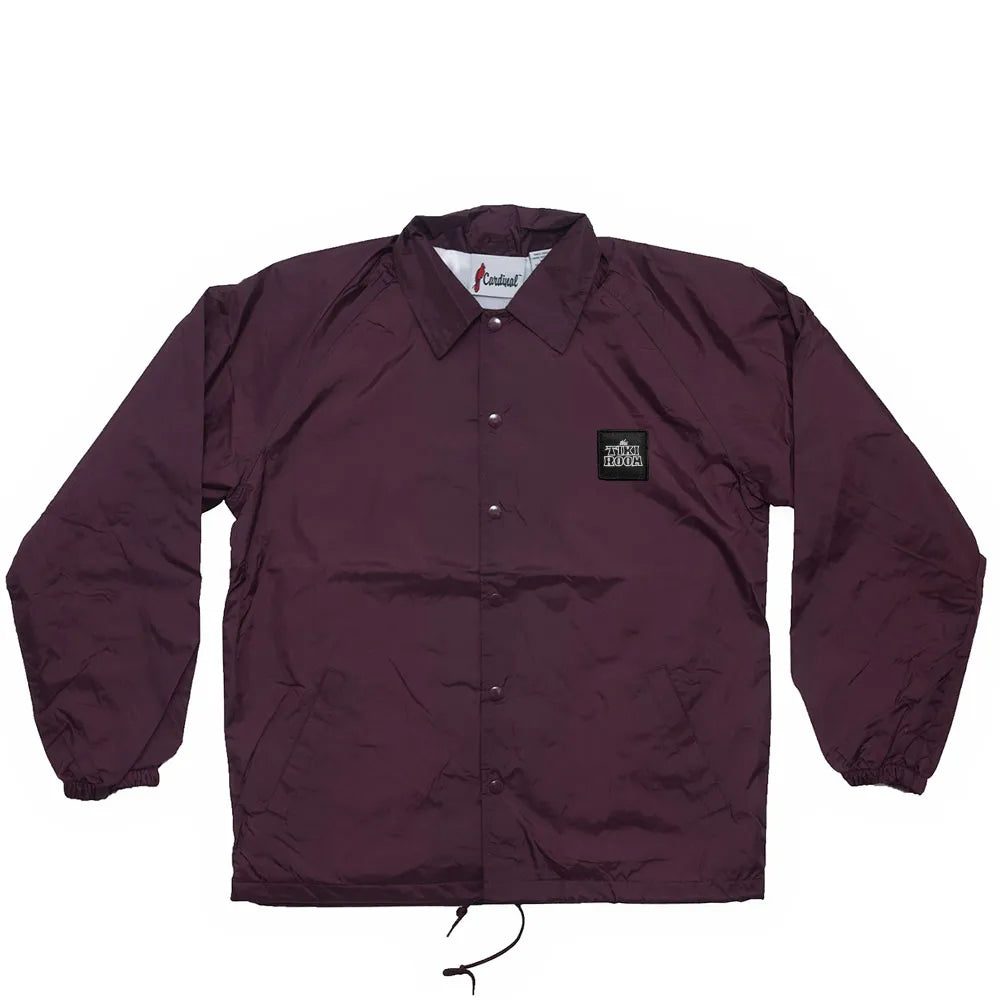 Tiki Room OG Patch Nylon Coach Jacket, burgundy