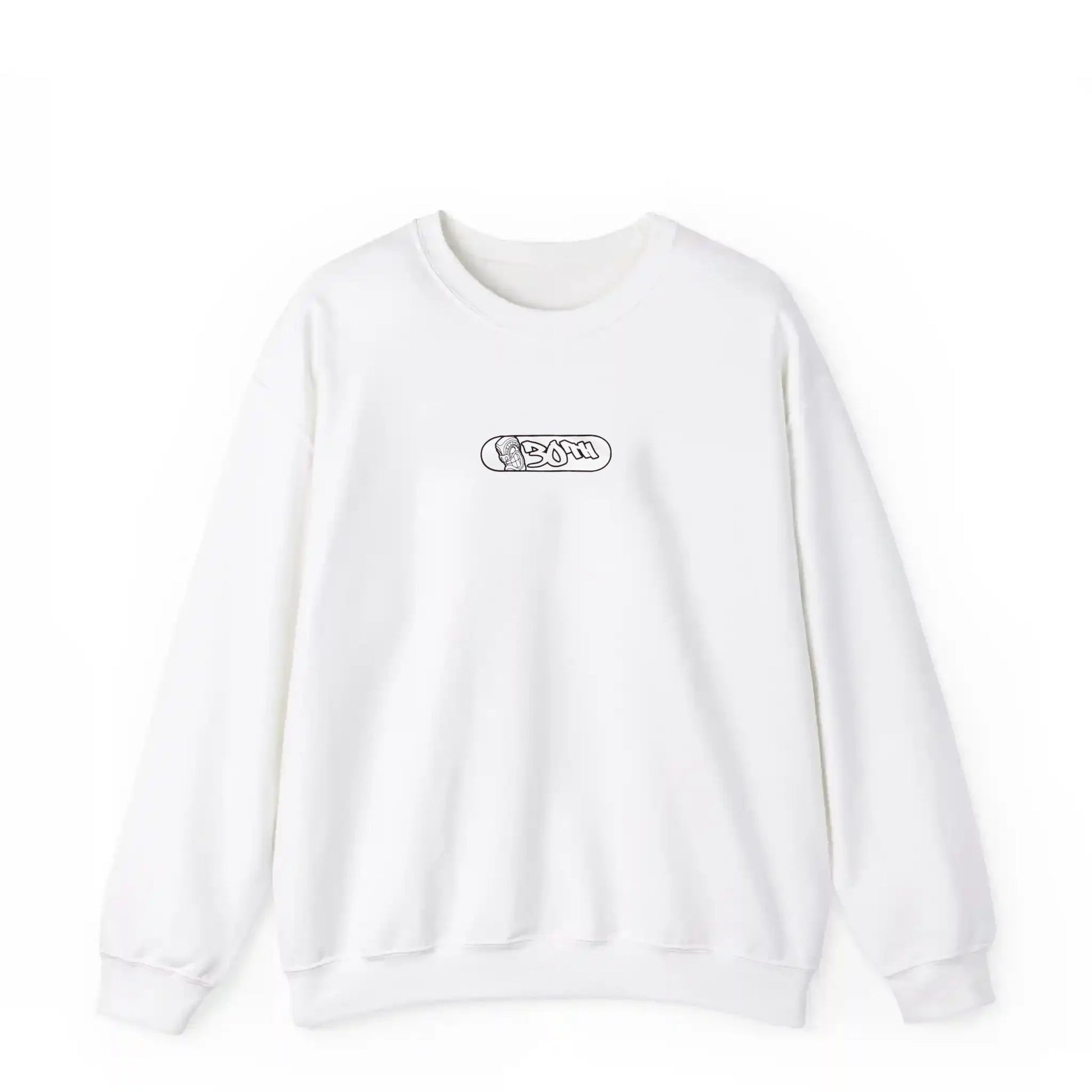 Tiki Room 30th Pill Logo Crewneck Sweater, white - Tiki Room Skateboards - 1