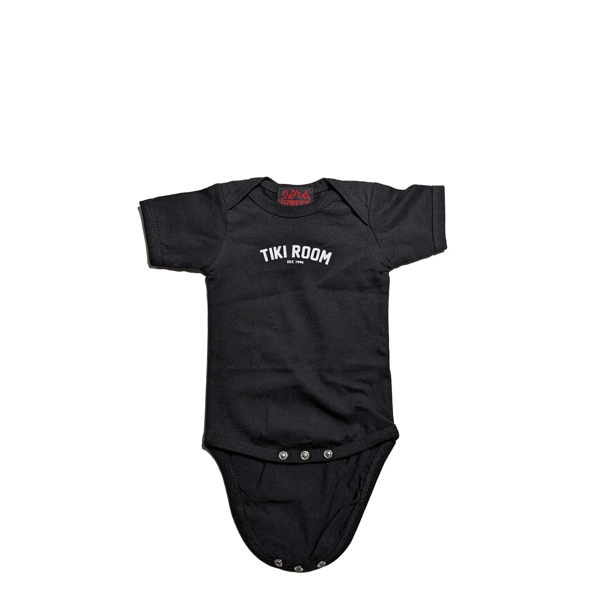 Tiki Room Mini Arch Logo Onesie, black - Tiki Room Skateboards - 1