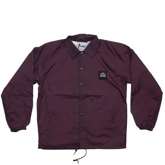 Tiki Room OG Patch Nylon Coach Jacket, burgundy - Tiki Room Skateboards - 1