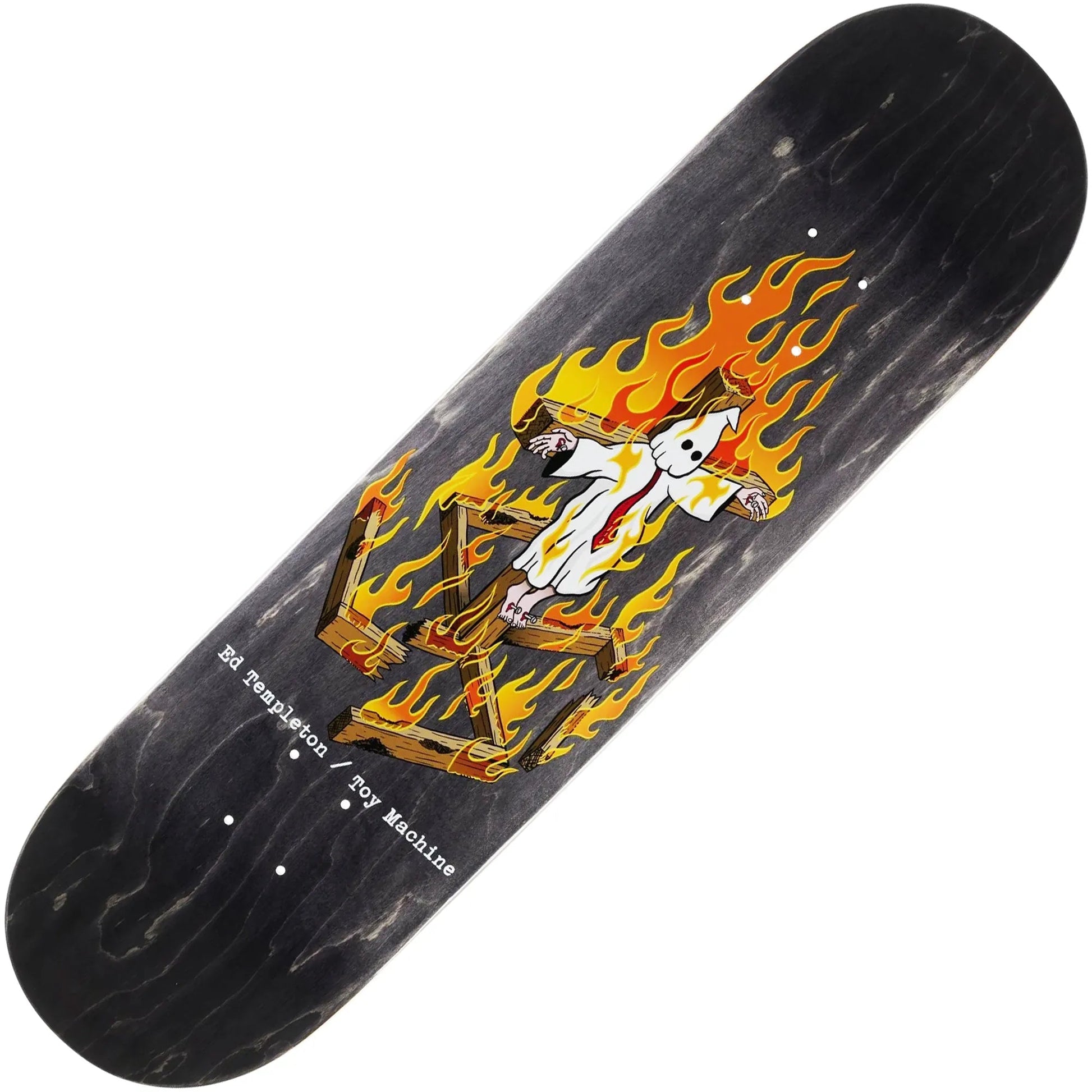 Toy Machine Templeton Charred Cross Deck (8.25”), black stain - Tiki Room Skateboards - 1