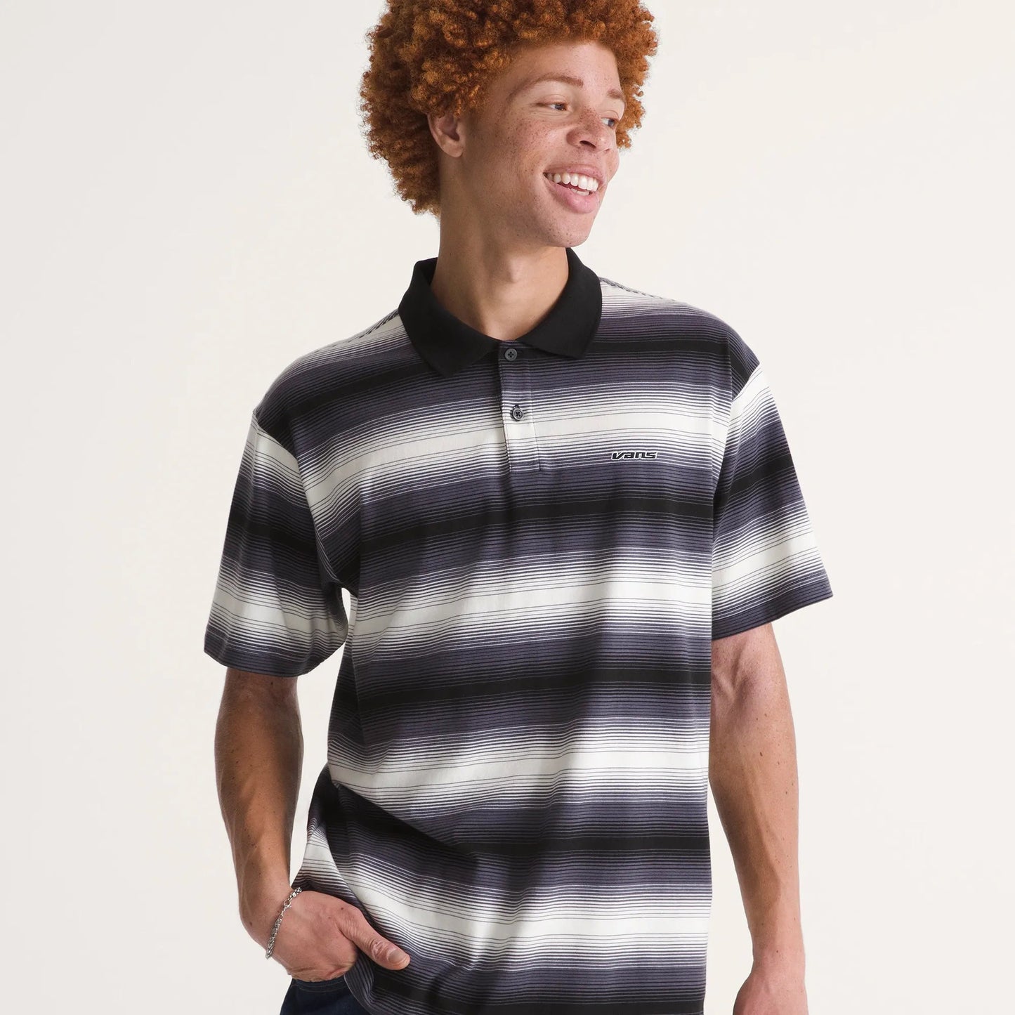Vans Molino Shadow Stripe Polo, steel shadow - Tiki Room Skateboards - 2