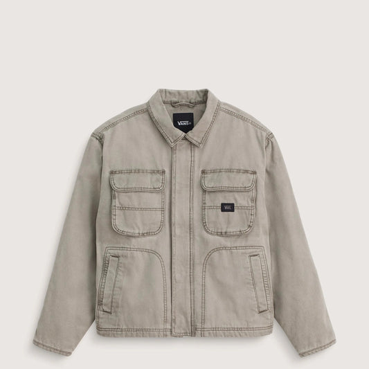 Vans Umber Pigment Canvas Jacket, aluminum - Tiki Room Skateboards - 1