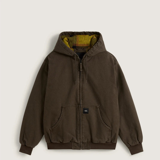 Vans Workwear Canvas Full Zip Jacket, coal brown - Tiki Room Skateboards - 1