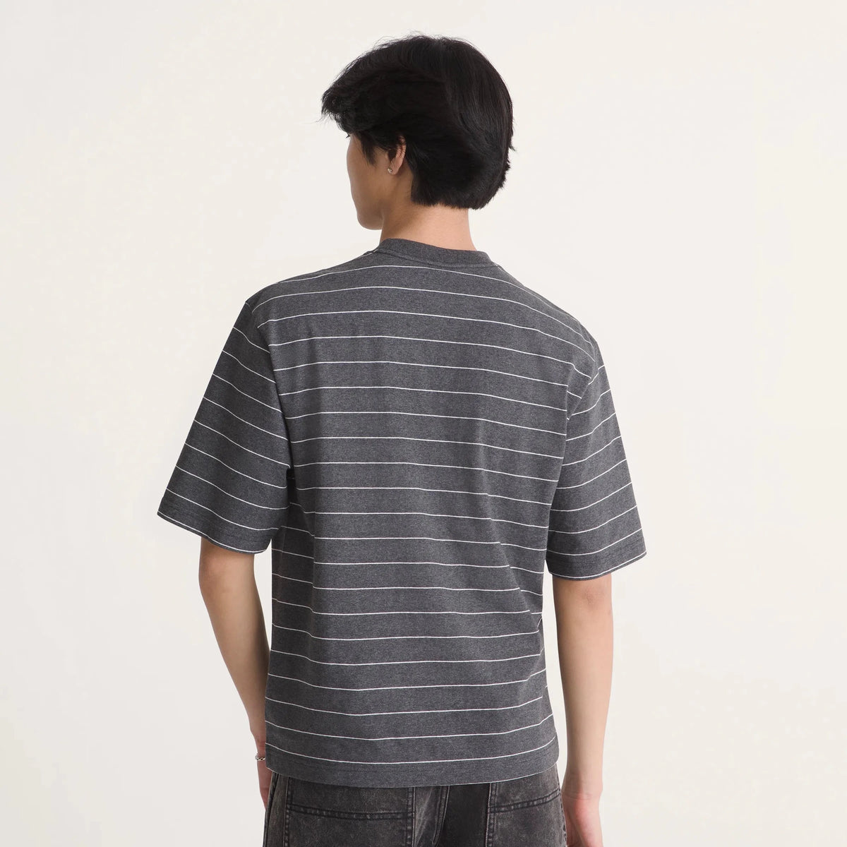 Vans X Rowan Z Stripe Short Sleeve Shirt, charcoal - Tiki Room Skateboards - 3