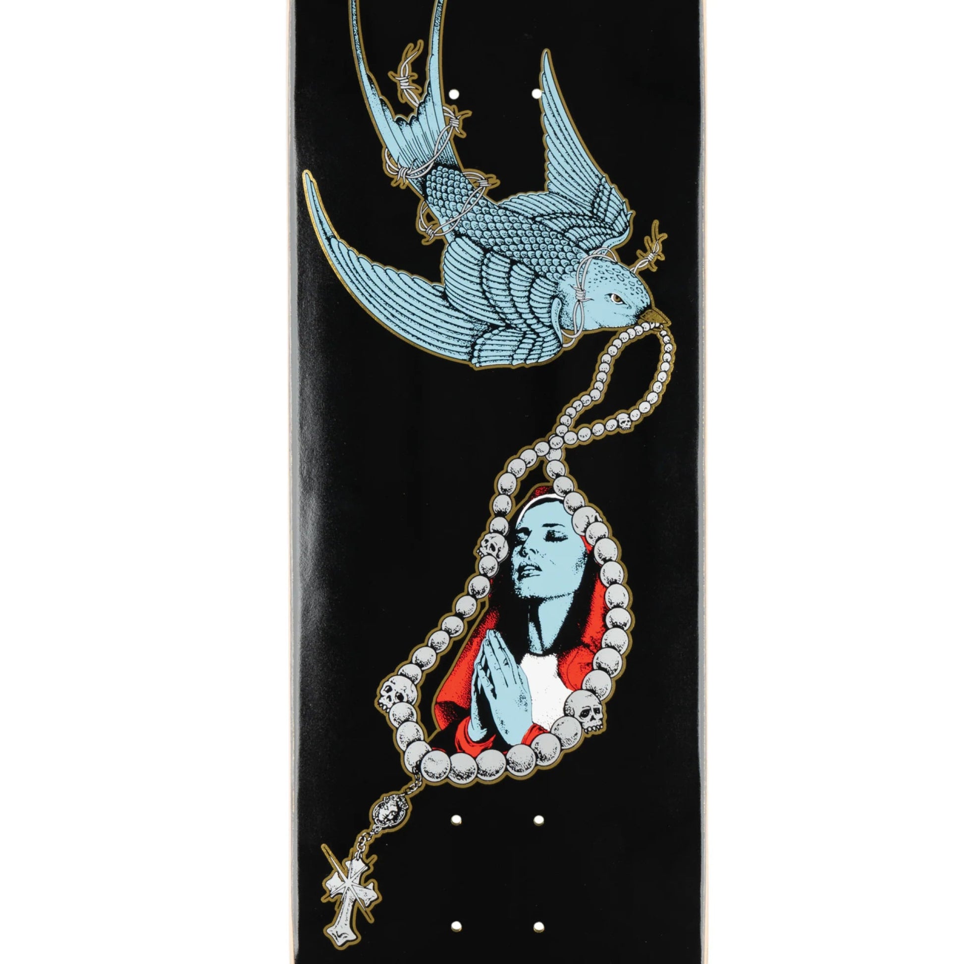 Welcome Rosary Deck (8.25"), black/gold foil - Tiki Room Skateboards - 4