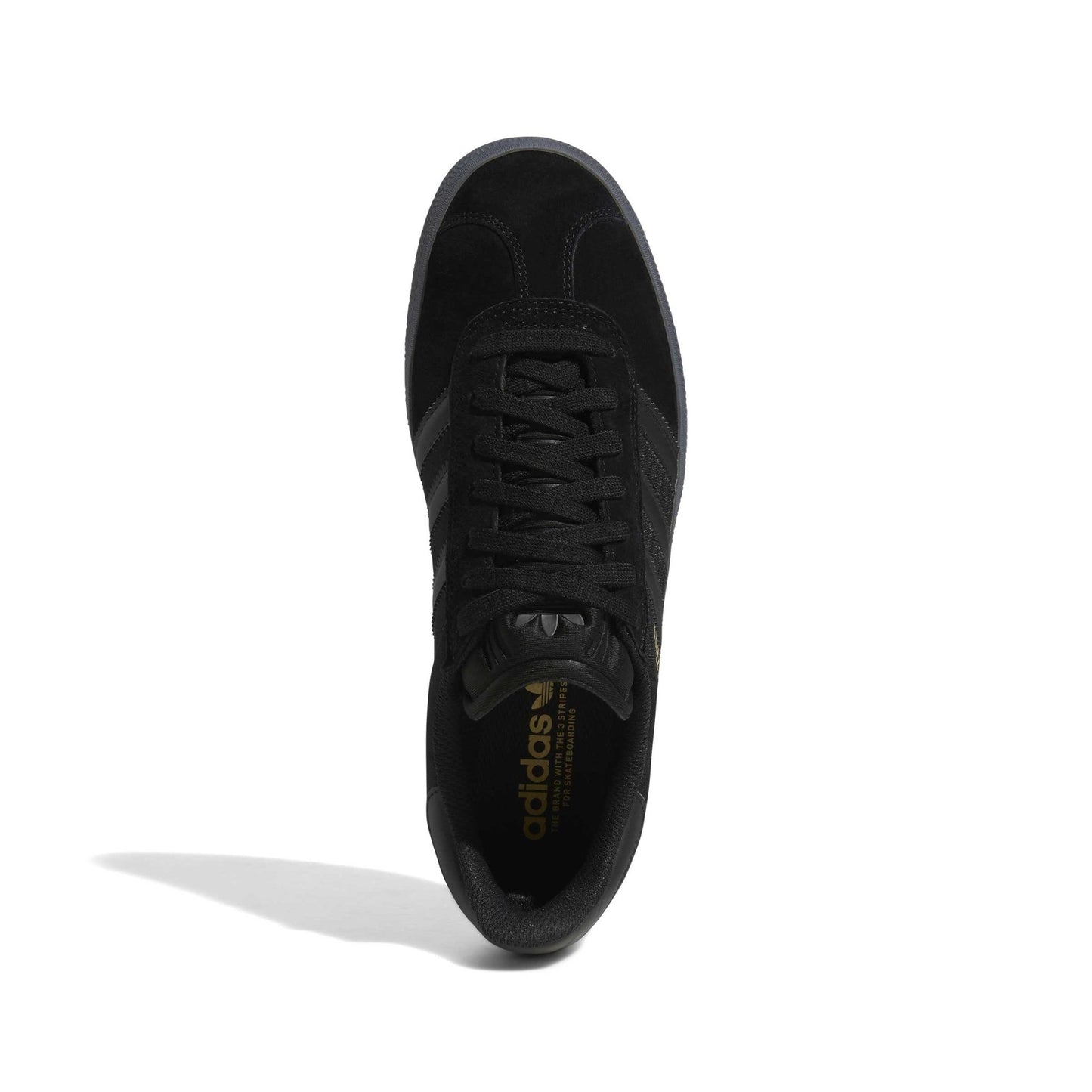 Adidas Gazelle ADV, core black / core black / gold metallic - Tiki Room Skateboards - 4