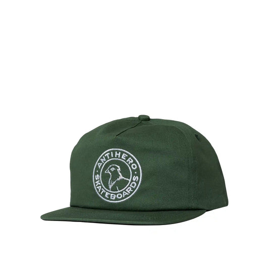 Anti Hero Basic Pigeon Round Snapback, forest green/white