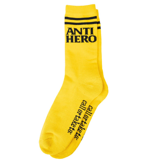 Anti Hero Black Hero If Found Sock, yellow/black - Tiki Room Skateboards - 1
