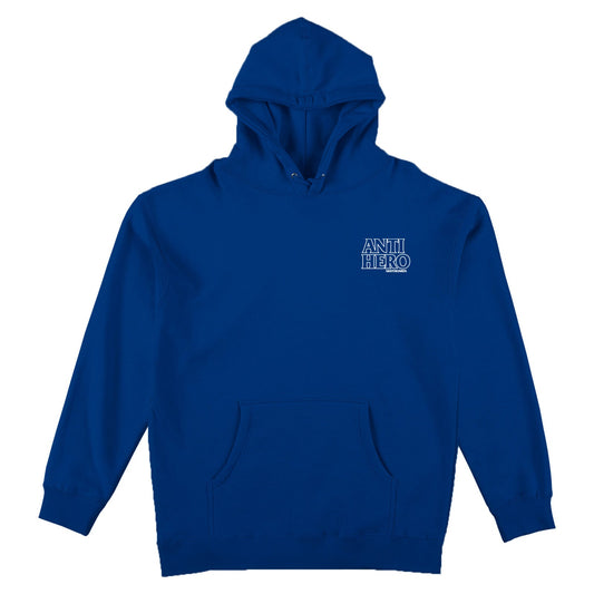 Anti Hero Lil Black Hero Outline Hoody, royal w/ white embroidery - Tiki Room Skateboards - 1