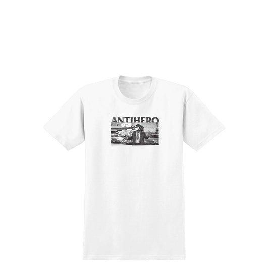 Anti Hero Pure Stoke T-Shirt, white w black print - Tiki Room Skateboards - 1