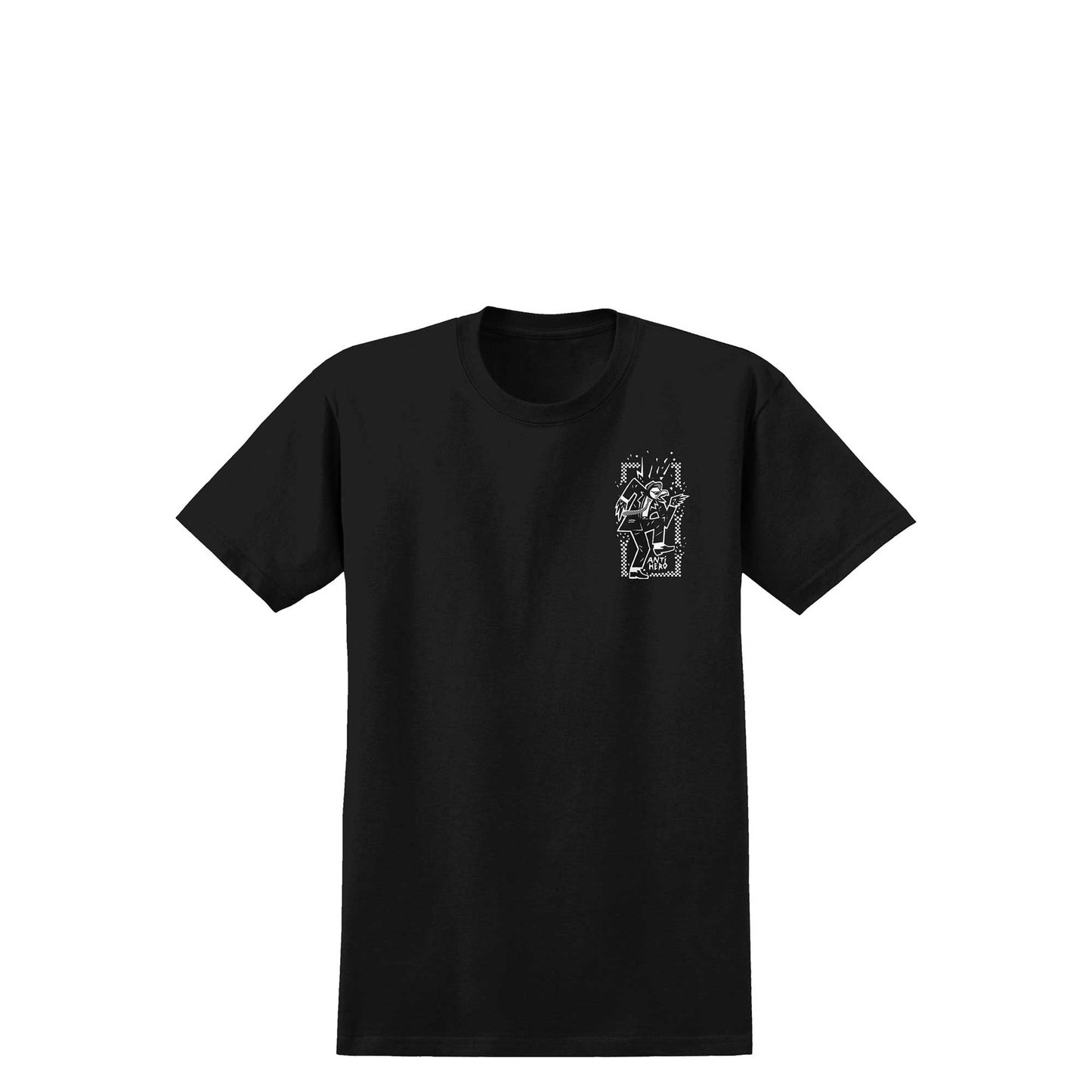 Anti Hero Rude Bwoy T-Shirt, black w white prints - Tiki Room Skateboards - 2
