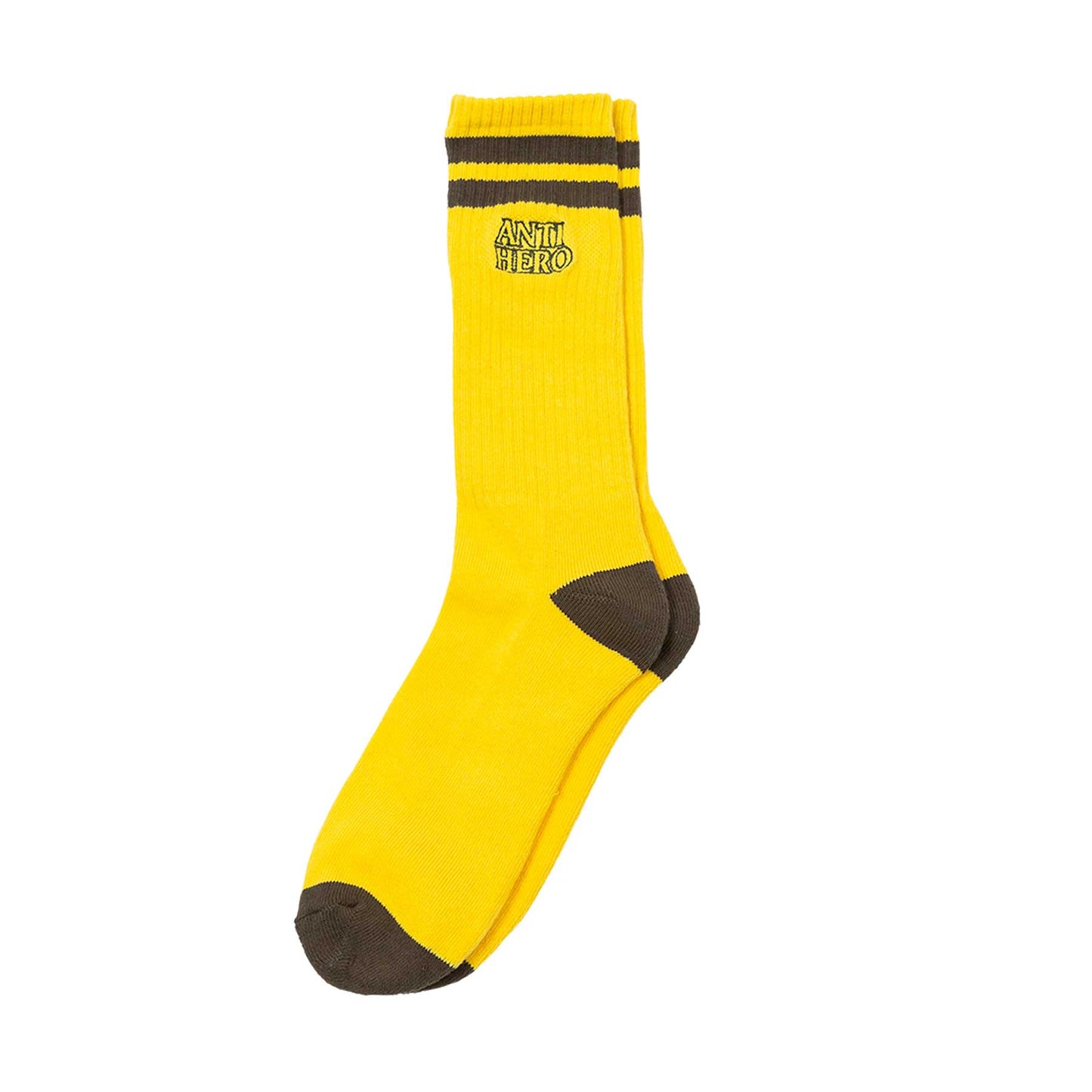 Antihero Black Hero Outline sock, Yellow/Olive - Tiki Room Skateboards - 1