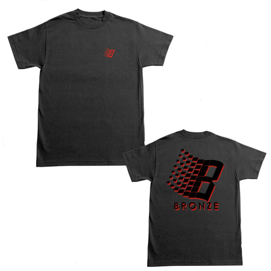 Bronze B Logo Tee, tar - Tiki Room Skateboards - 1