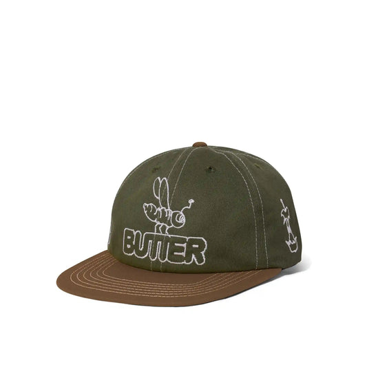 Butter Goods Critter 6 Panel Cap, army / brown - Tiki Room Skateboards - 1