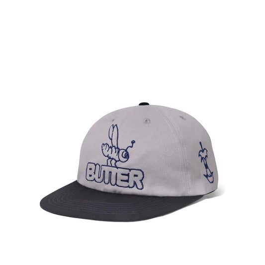 Butter Goods Critter 6 Panel Cap, grey / black