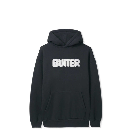 Butter Goods Puff Rounded Logo Pullover Hood, washed black - Tiki Room Skateboards - 1