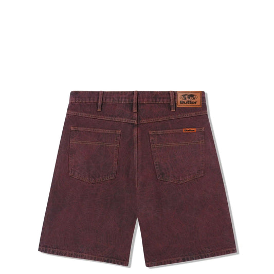 Butter Goods Web Denim Shorts, brick