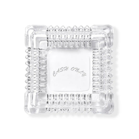 Cash Only Crystal Ashtray, clear