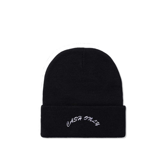 Cash Only Logo Beanie, black - Tiki Room Skateboards - 1