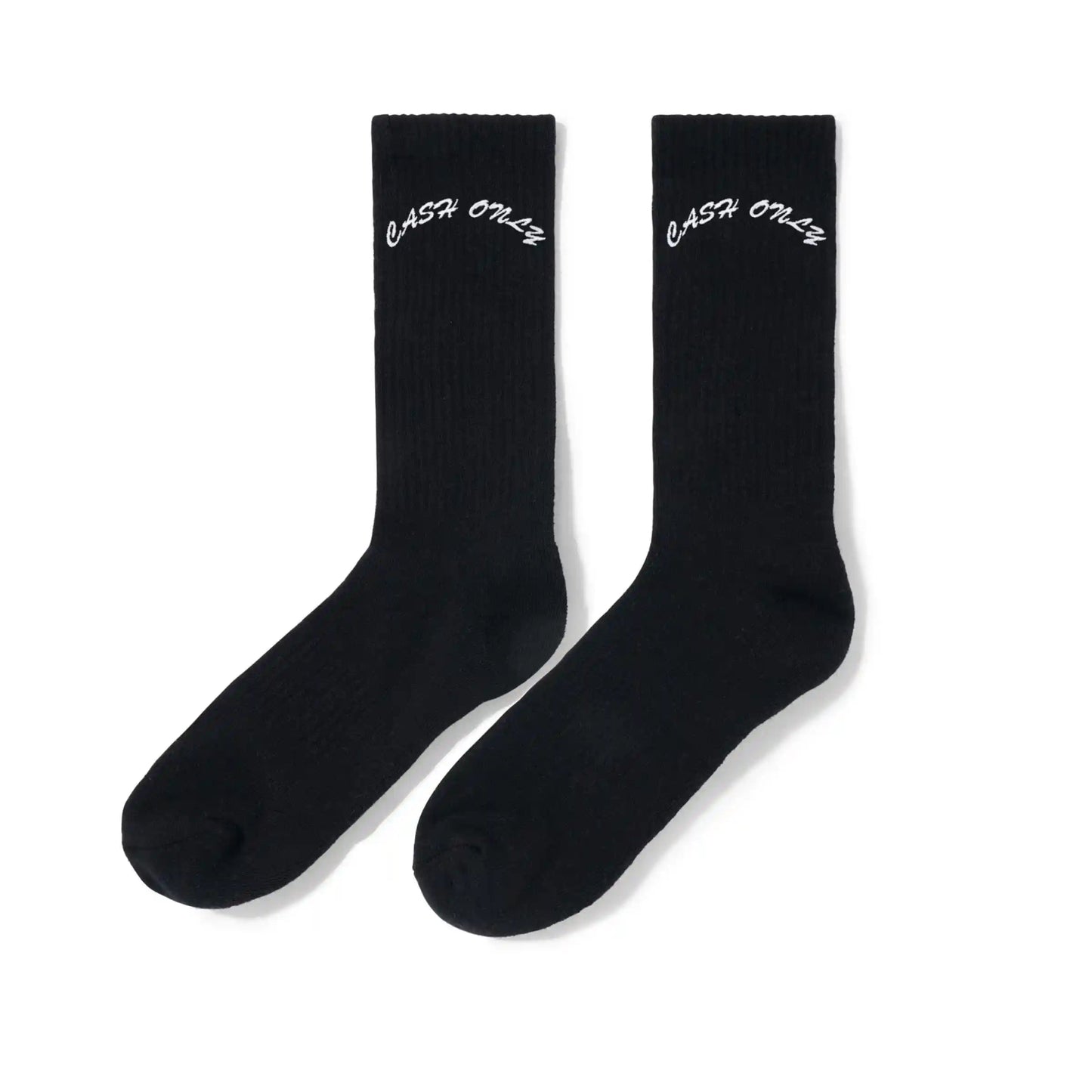 Cash Only Logo Crew Socks, black - Tiki Room Skateboards - 1