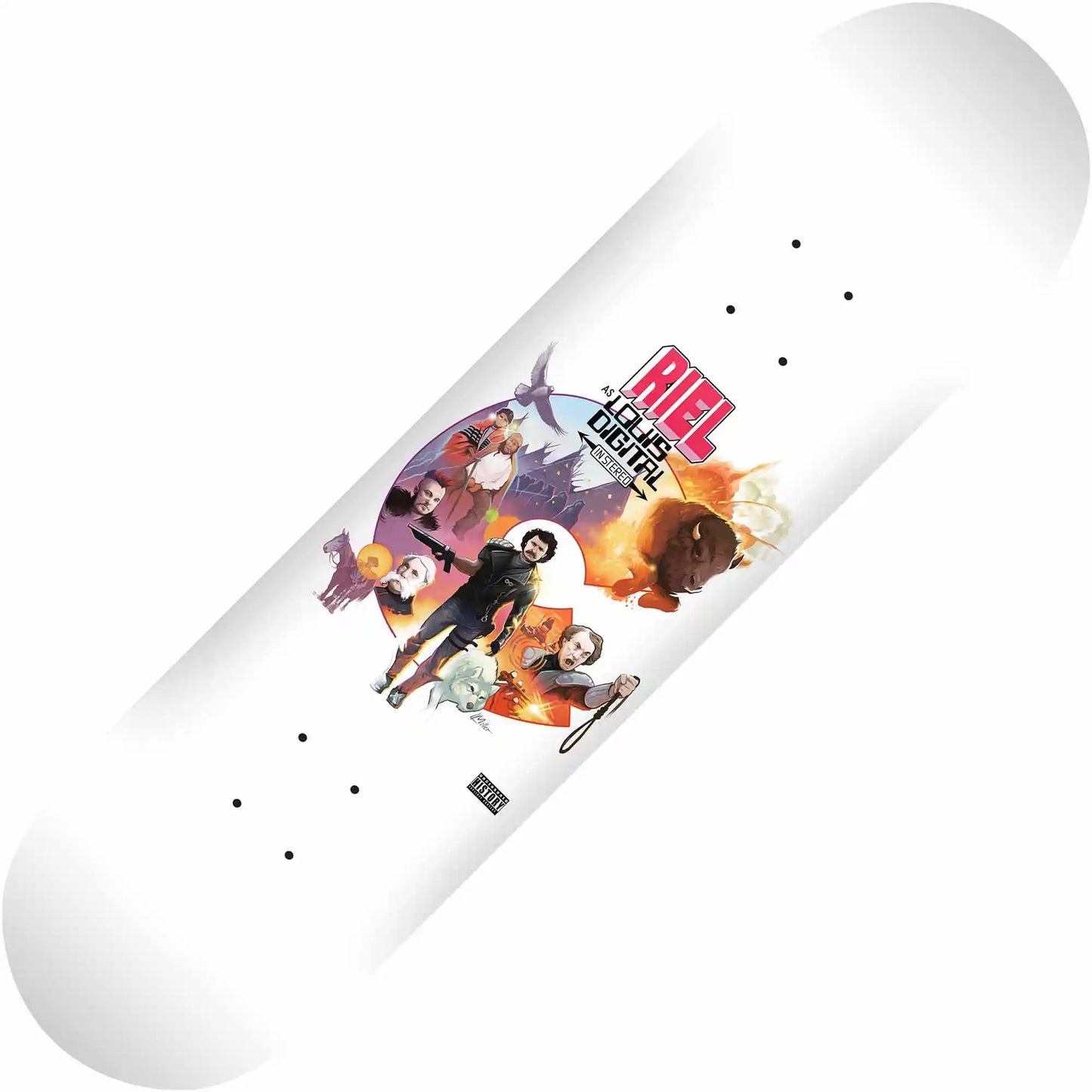 Colonialism Louis Digital Reissue Deck (White) (8.5") - Tiki Room Skateboards - 1