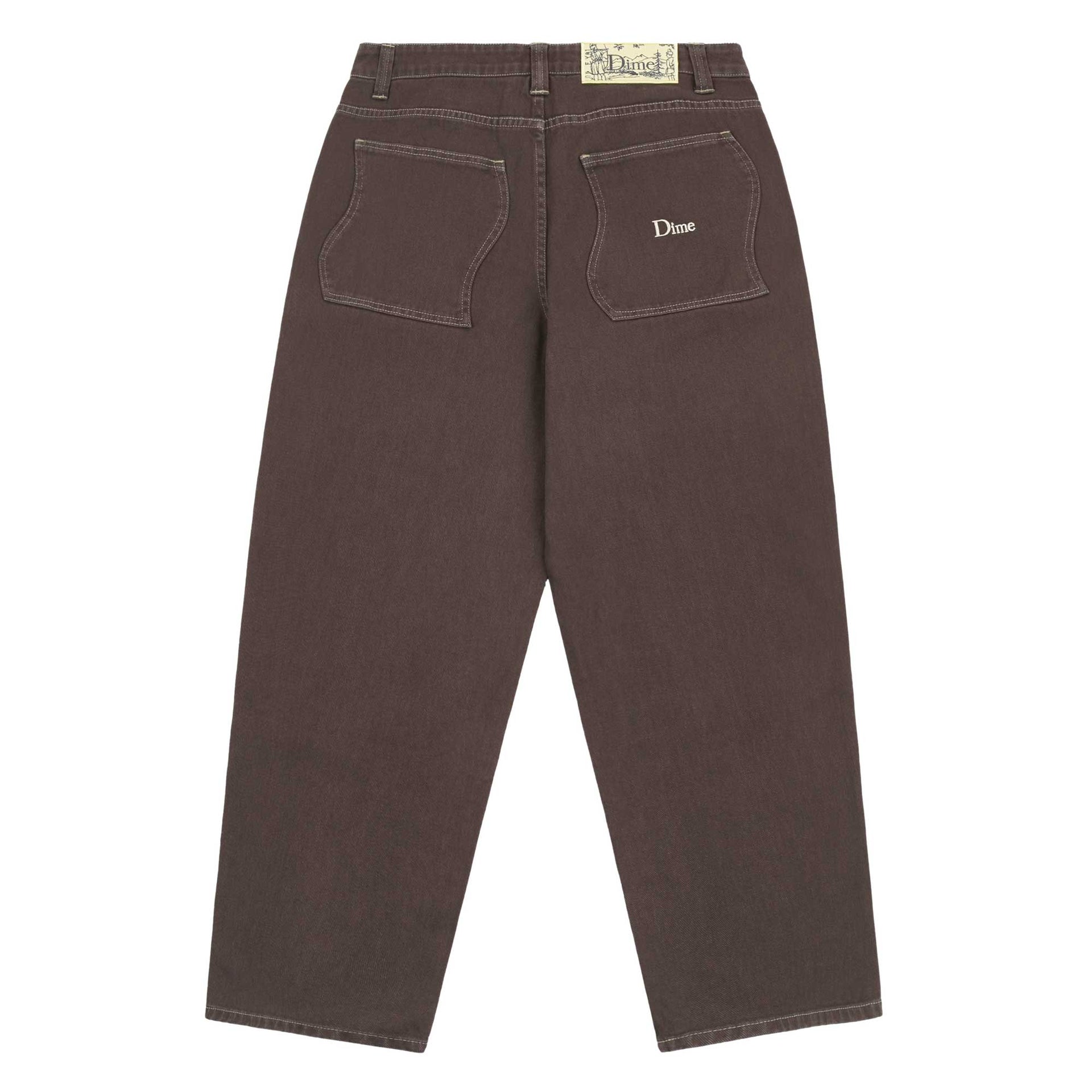 Dime Baggy Denim Pants, brown washed - Tiki Room Skateboards