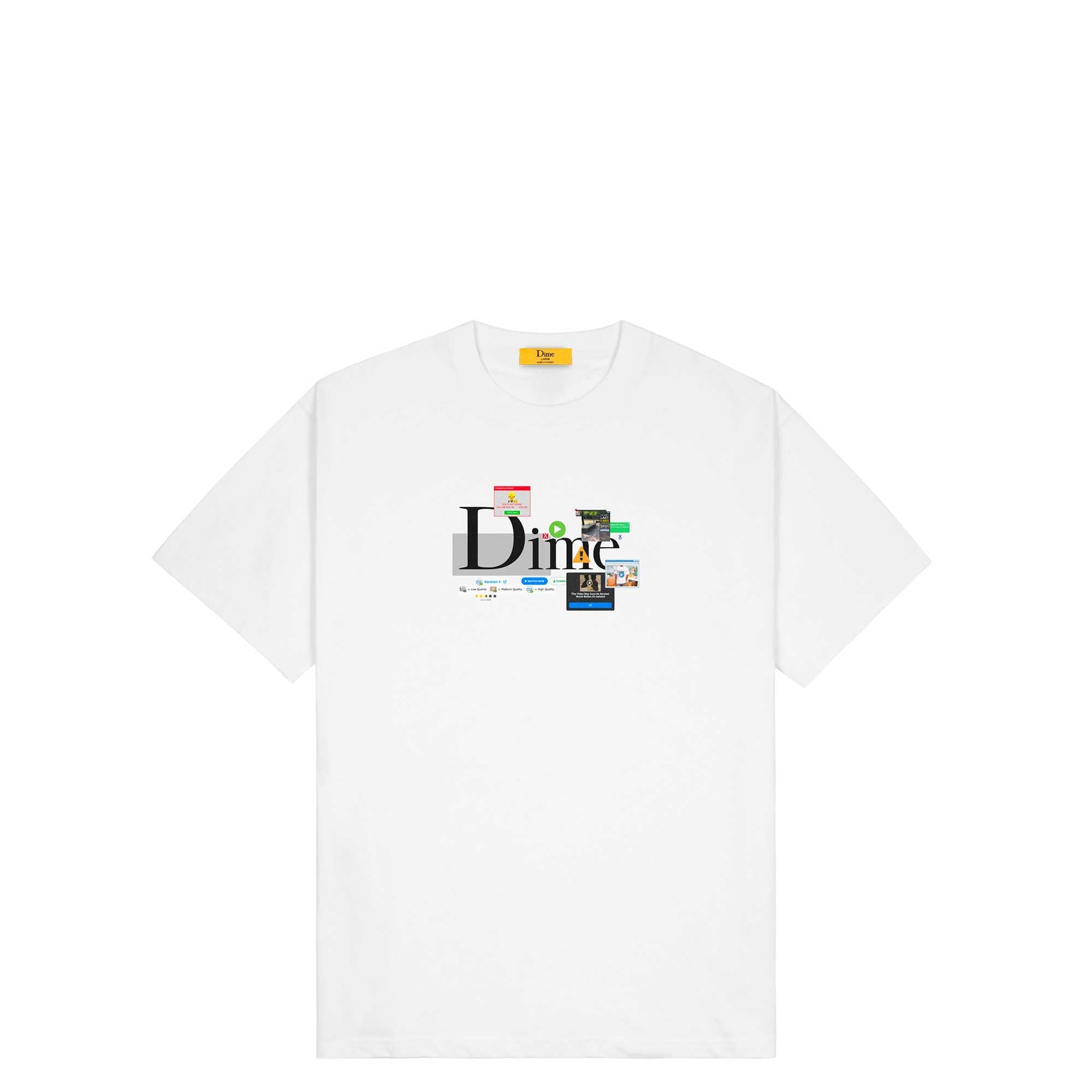 Dime Classic Adblock T-Shirt, white - Tiki Room Skateboards - 1
