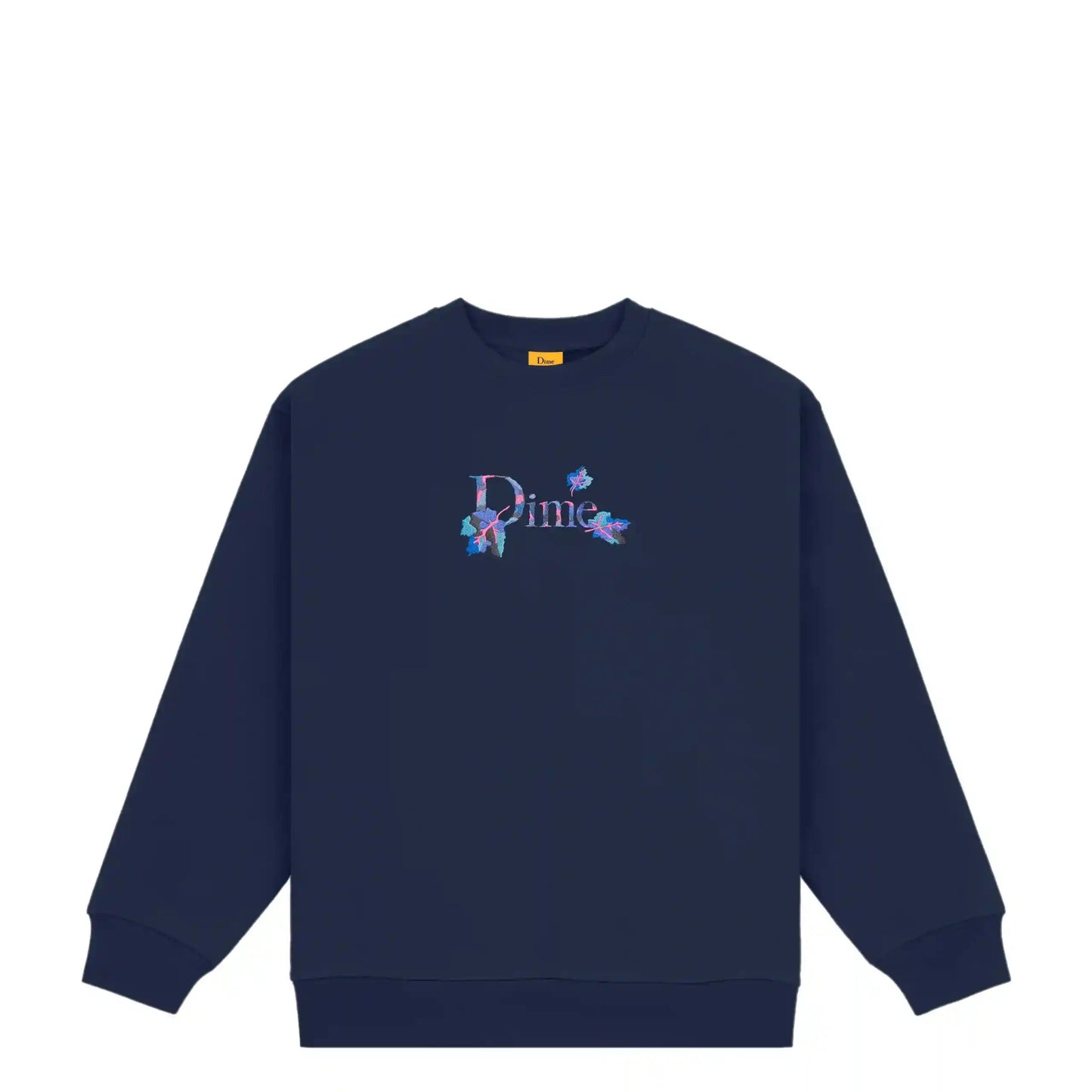 Dime Classic Leafy Crewneck, navy - Tiki Room Skateboards - 1