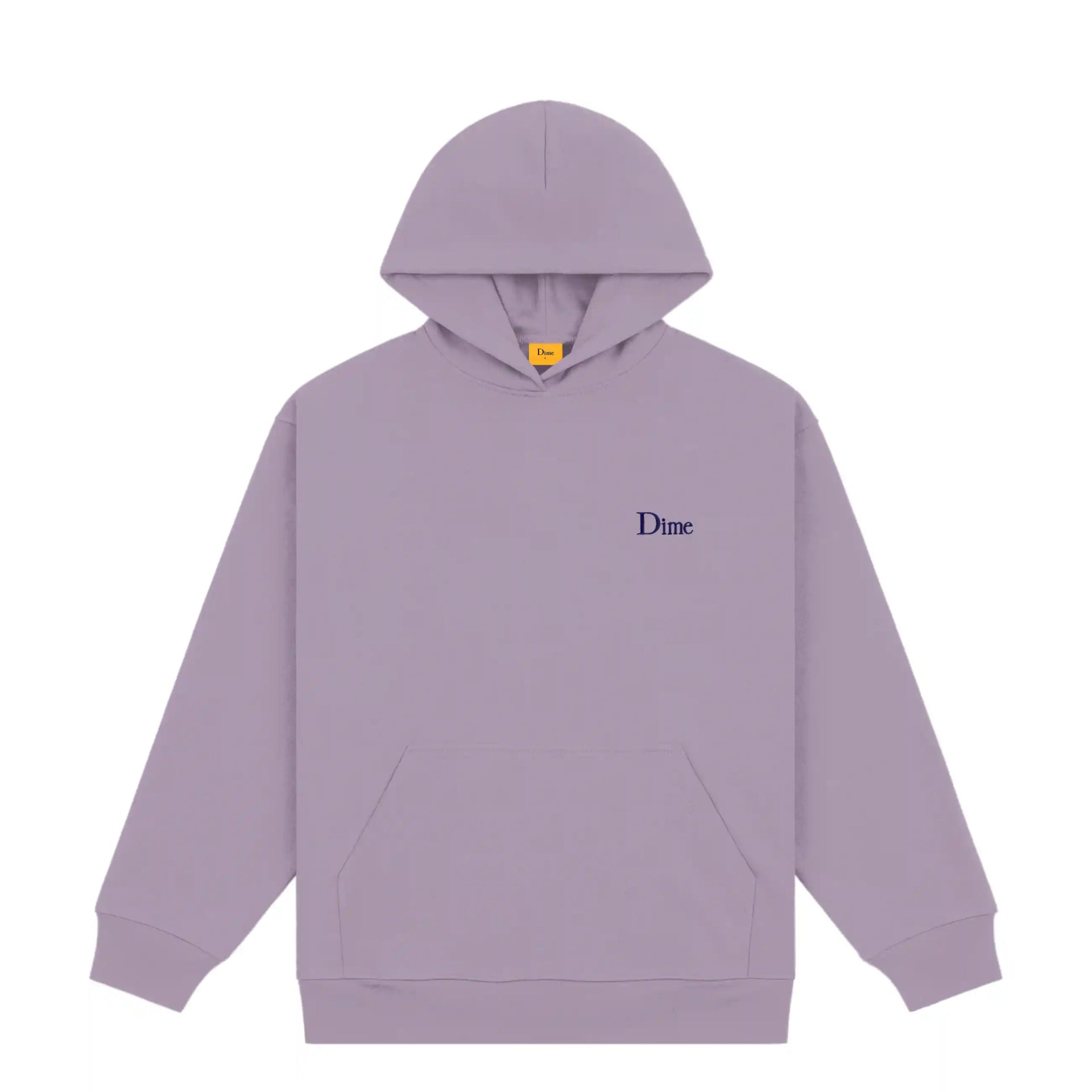 Dime Classic Small Logo Hoodie, plum gray – Tiki Room Skateboards