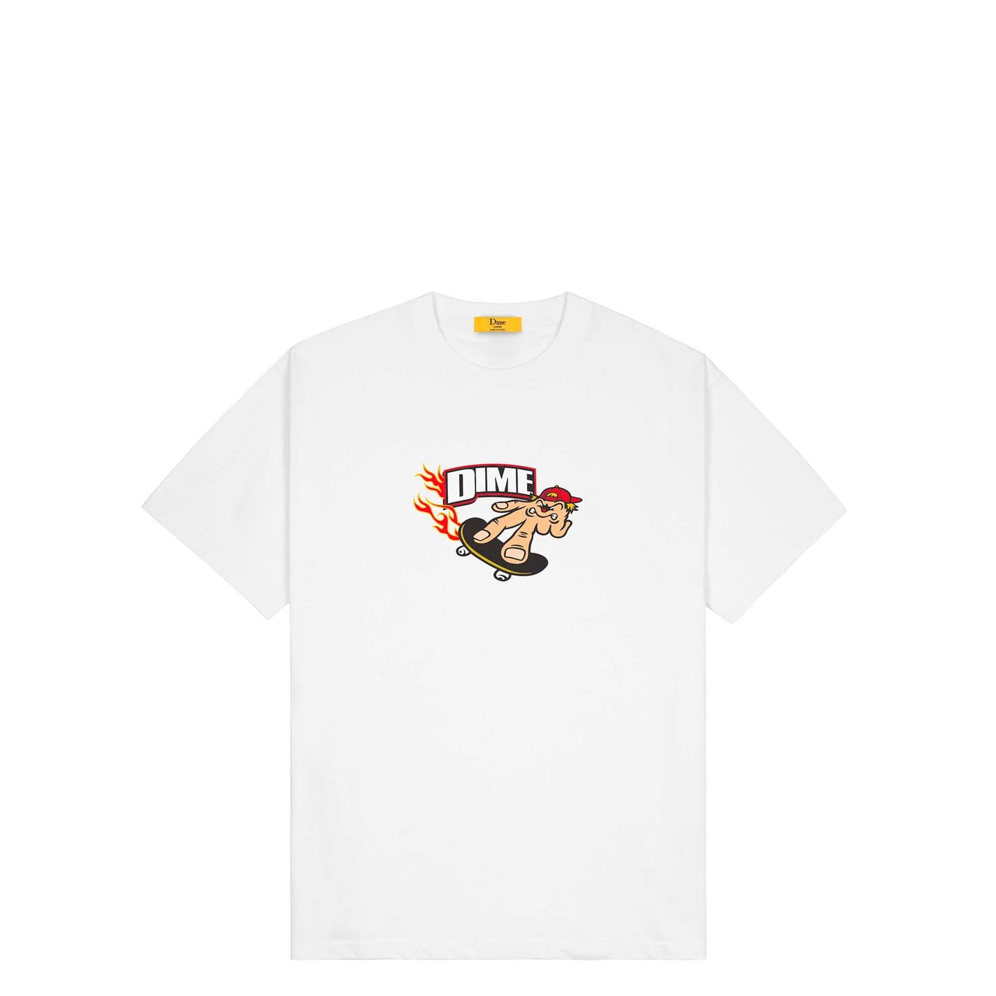 Dime Decker T-Shirt, white - Tiki Room Skateboards - 1