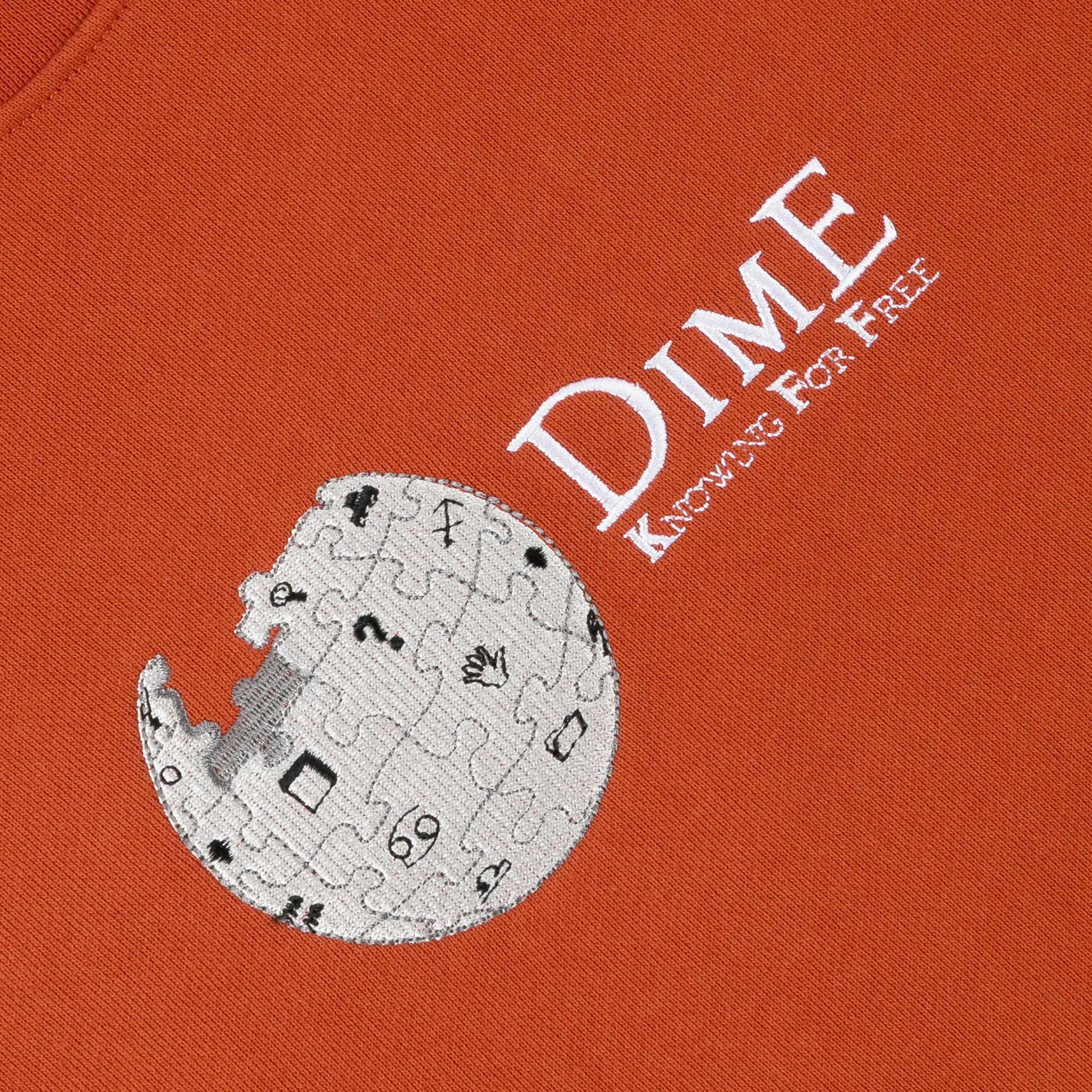 Dime Dimepedia Crewneck, autumn red - Tiki Room Skateboards - 2