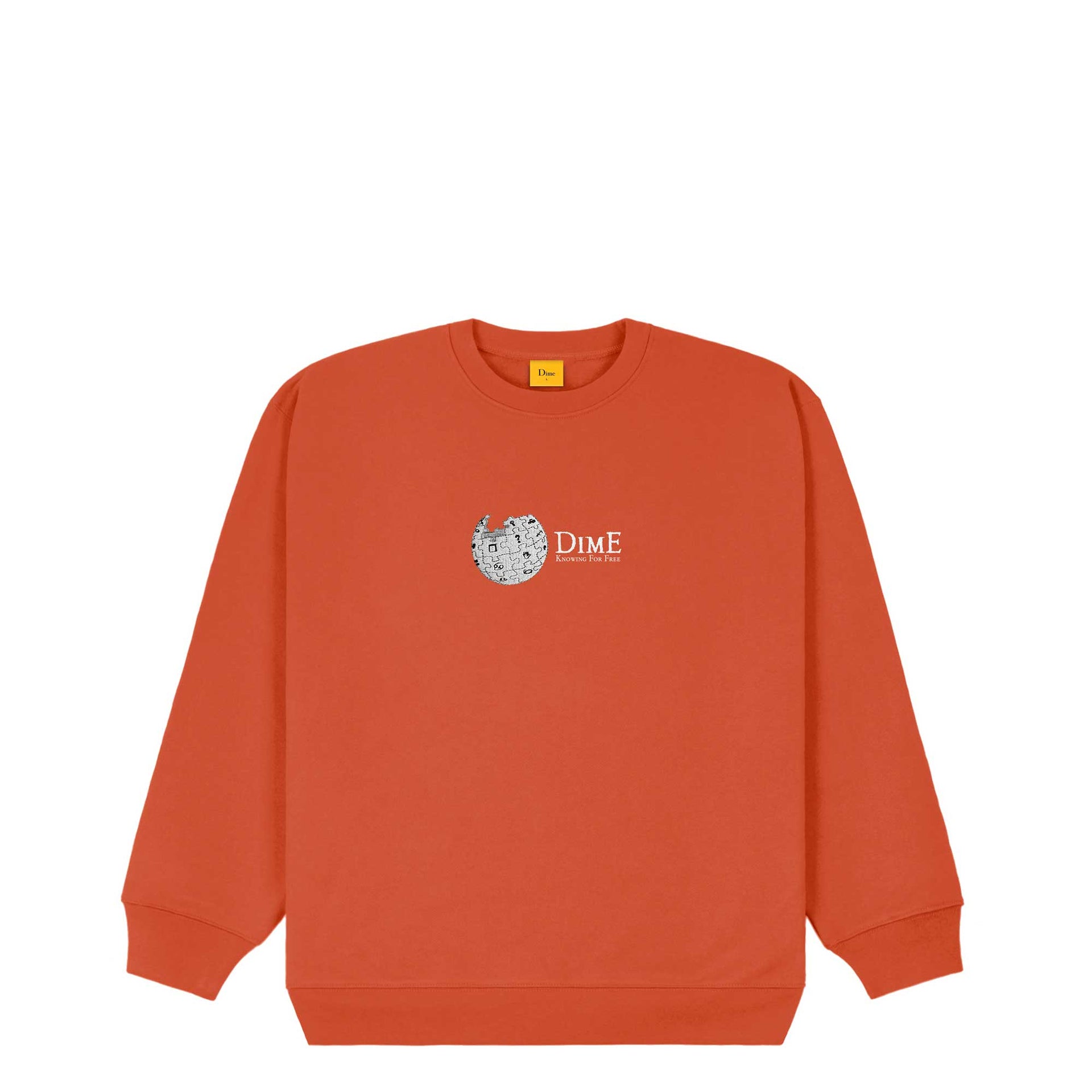Dime Dimepedia Crewneck, autumn red - Tiki Room Skateboards 