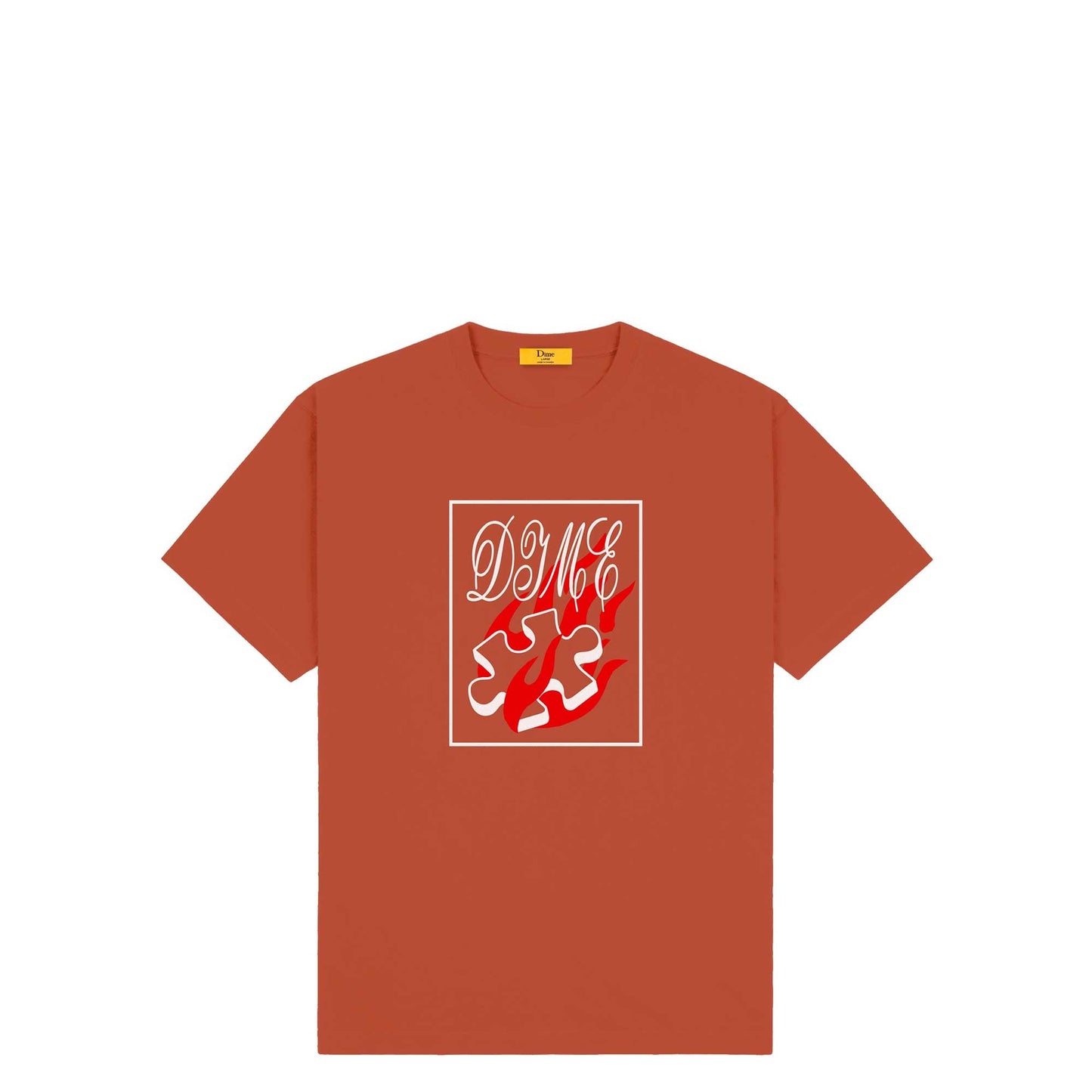 Dime Flamepuzz T-Shirt, barn red - Tiki Room Skateboards - 1