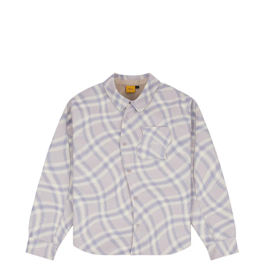 Dime Plaid Fleece Shirt, lilac gray - Tiki Room Skateboards - 1