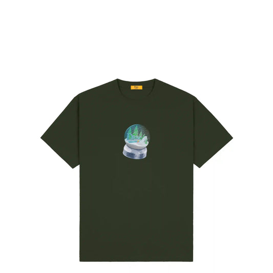 Dime Snow Globe T-Shirt, forest green - Tiki Room Skateboards - 1