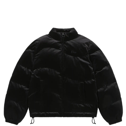 Dime Velvet Quilted Puffer, black